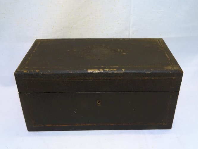 -ANCIENNE BOITE A THE BOIS NAPOLEON III A RESTAURER PUR JUS de GRENIER     D