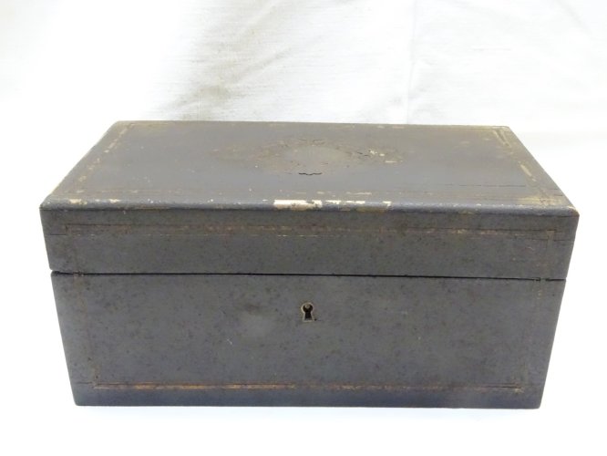 -ANCIENNE BOITE A THE BOIS NAPOLEON III A RESTAURER PUR JUS de GRENIER     D