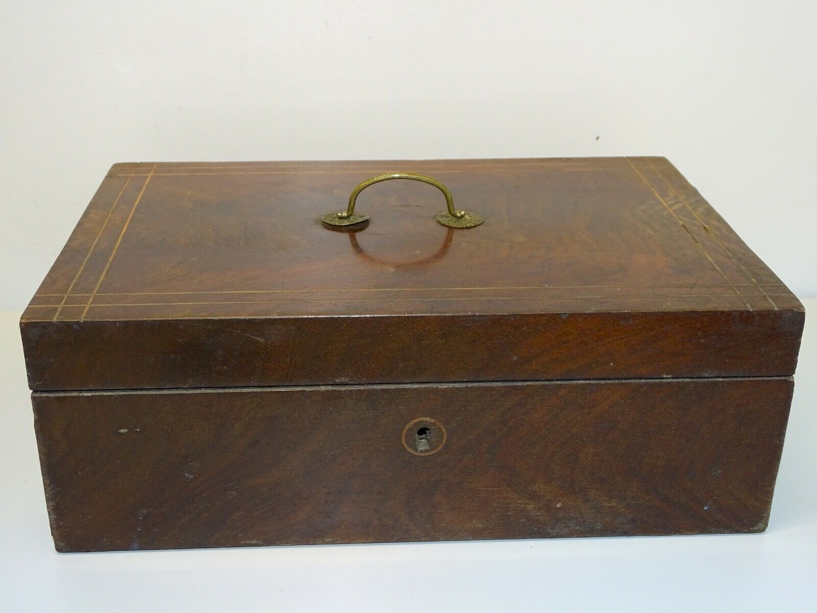 ANCIEN COFFRET ACAJOU ancienne boîte Stérémonographe charnières laiton