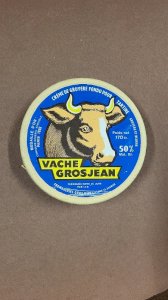 ANCIENNE BOITE CREME DE GRUYERE FONDU POUR TARTINES VACHE GROSJEAN EN CARTON