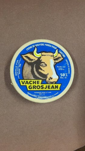 ANCIENNE BOITE CREME DE GRUYERE FONDU POUR TARTINES VACHE GROSJEAN EN CARTON