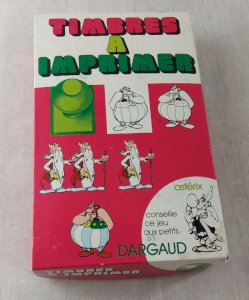 Old stamp printing box / stamps, Asterix, Dargaud 1974