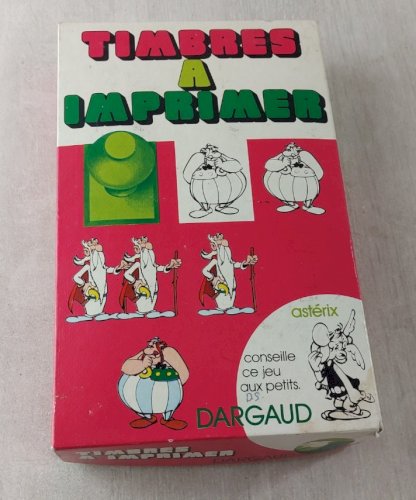 Ancienne boîte de timbres à imprimer / tampons, Astérix, Dargaud 1974 ^