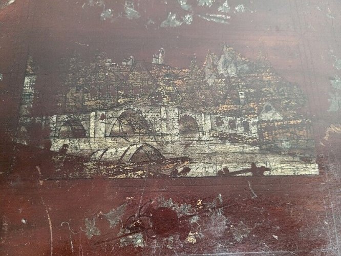 ANCIENNE BOITE EN BOIS DESOR ASIATIQUE DU XIX ème SIECLE REF JE