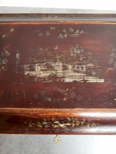 ANCIENNE BOITE EN BOIS DESOR ASIATIQUE DU XIX ème SIECLE REF JE