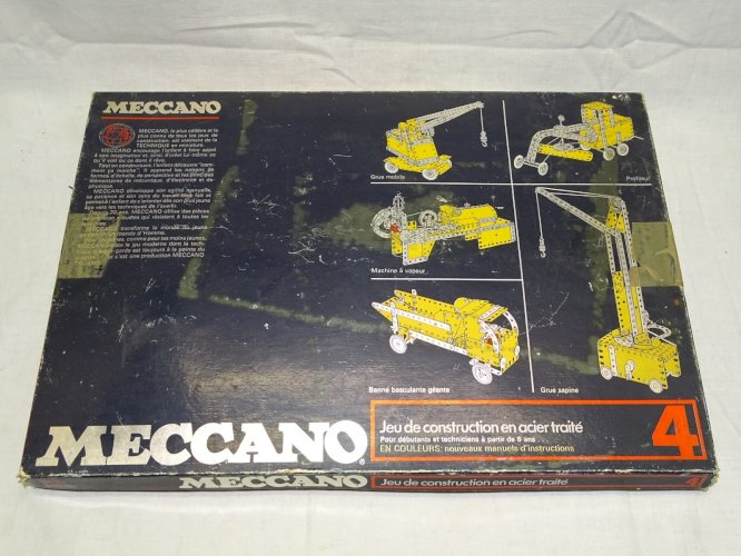 -ANCIENNE BOITE MECCANO EN ACIER TRAITE N° 4 COLLECTION JOUET ANCIEN VITRINE   D