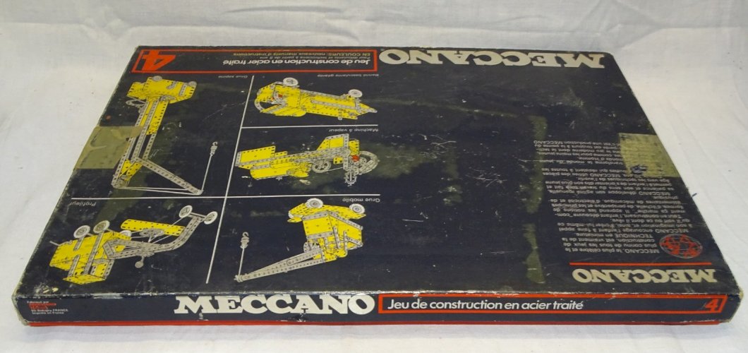 -ANCIENNE BOITE MECCANO EN ACIER TRAITE N° 4 COLLECTION JOUET ANCIEN VITRINE   D