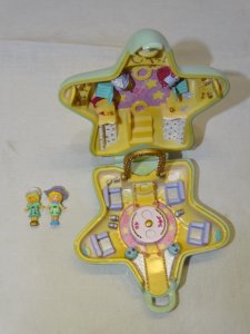 -ANCIENNE BOITE POLLY POCKET ETOILE  BLUEBIRD 1992 JOUET ANCIEN 2 PERSONNAGES  D