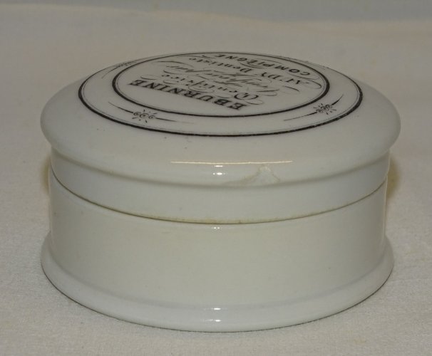 -ANCIENNE BOITE PORCELAINE DENTIFRICE EBURNINE AUDY DENTISTE COMPIEGNE
