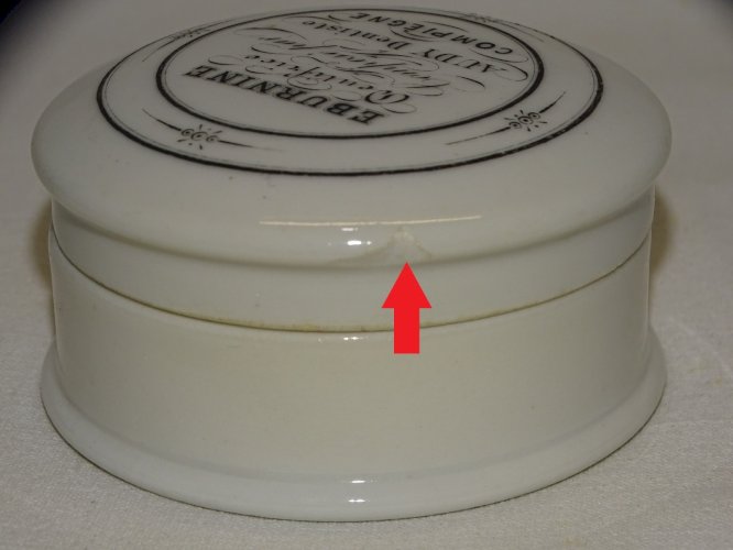 -ANCIENNE BOITE PORCELAINE DENTIFRICE EBURNINE AUDY DENTISTE COMPIEGNE