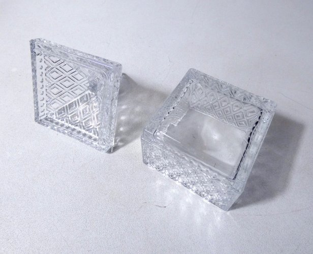 ancienne bonbonnière drageoir en verre vintage