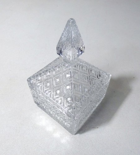 ancienne bonbonnière drageoir en verre vintage
