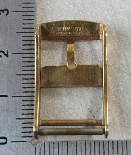 Ancienne boucle ardillon, pour montres, en plaqué or, Omega