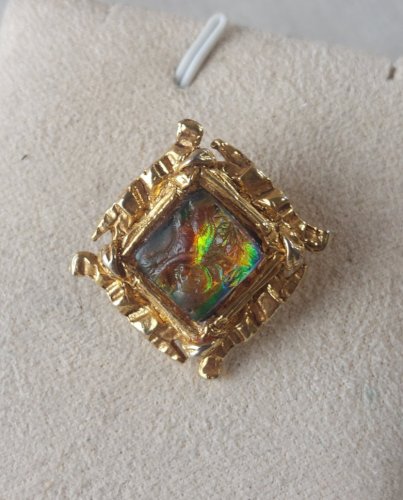 Ancienne boucle doreille clip orpheline, Lor du soir, vintage