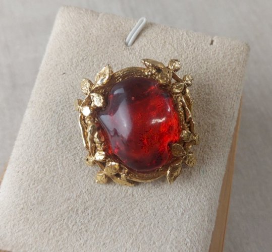 Ancienne boucle doreille clip orpheline, Lor du soir, vintage