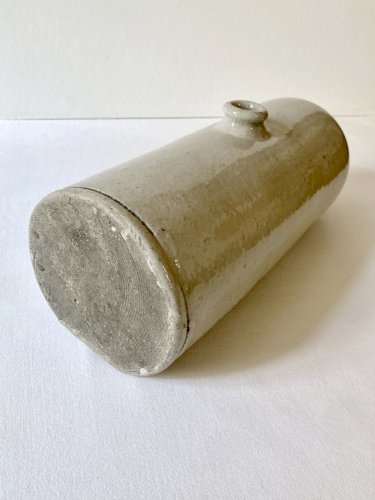 Ancienne bouillotte horizontale en grès vernissé, fin XIXe