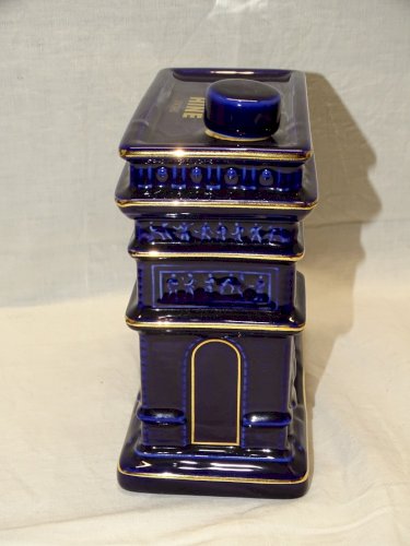 - ANCIENNE BOUTEILLE ARC DE TRIOMPHE COGNAC HINE PORCELAINE BERNARDAUD BLEU    D