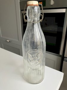 old glass milk bottle (1960s/70s reproduction)