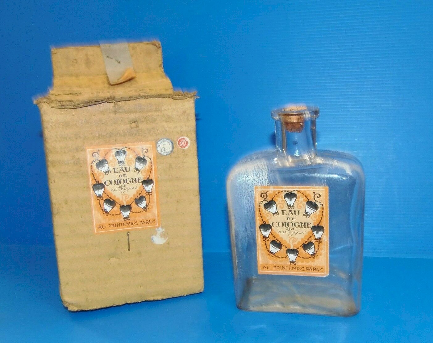Ancienne Bouteille D'eau De Cologne Morhange Paris 75cl - Bouteille En Verre Vintage Française, 0,800g