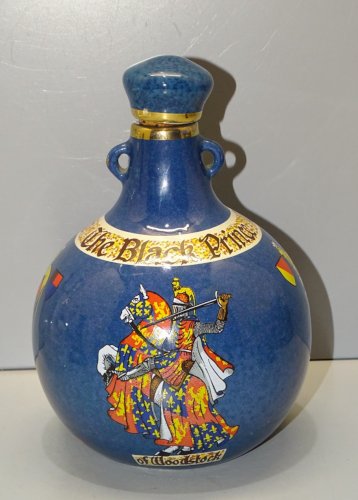 -ANCIENNE BOUTEILLE PORCELAINE THE BLACK PRINCE WHISKY SCOTCH BRITISH  D