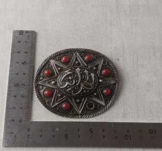 Ancienne broche arabe, berbère / ethnique / Touareg, en argent