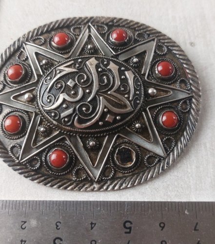 Ancienne broche arabe, berbère / ethnique / Touareg, en argent