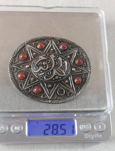 Ancienne broche arabe, berbère / ethnique / Touareg, en argent