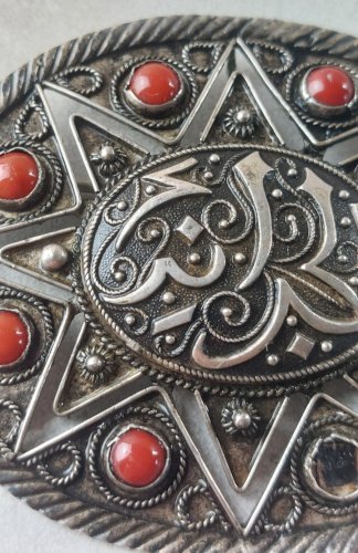 Ancienne broche arabe, berbère / ethnique / Touareg, en argent
