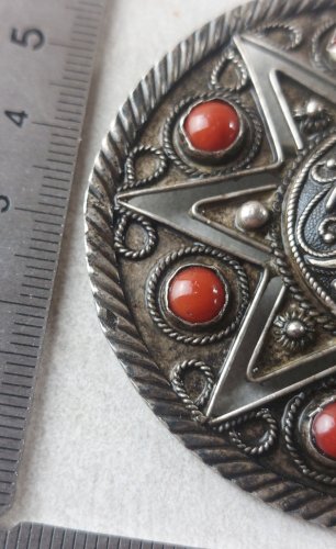 Ancienne broche arabe, berbère / ethnique / Touareg, en argent