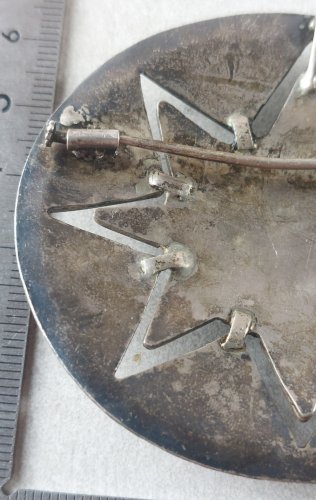 Ancienne broche arabe, berbère / ethnique / Touareg, en argent