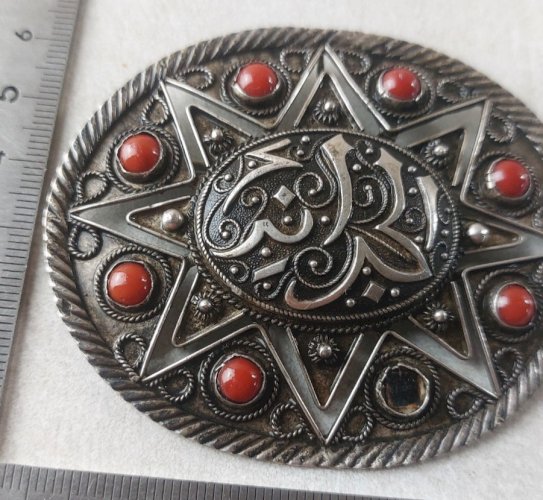 Ancienne broche arabe, berbère / ethnique / Touareg, en argent