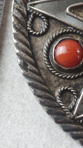 Ancienne broche arabe, berbère / ethnique / Touareg, en argent