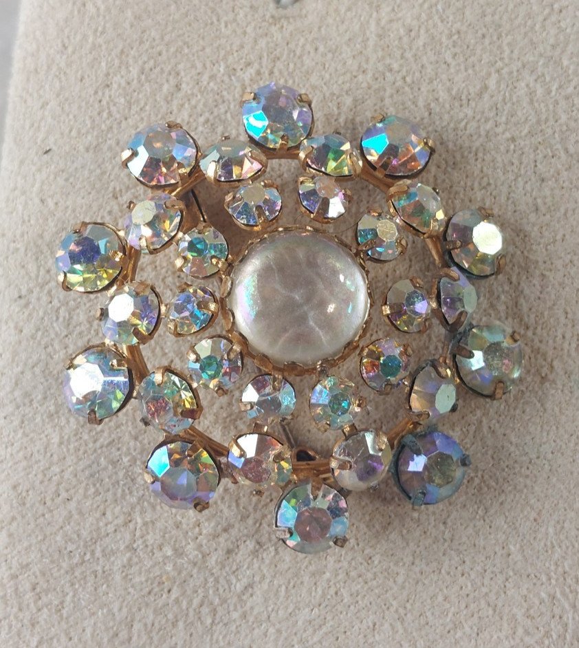BELLE BROCHE CLIP rétro en métal diamètre 4 cm EUR 8,00 - FR