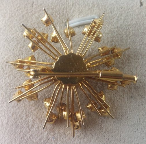 Ancienne broche, décor strass, vintage / art deco