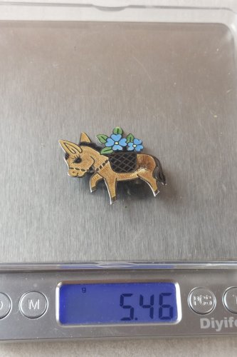 Ancienne broche émaillée, Jeronimo Fuentes, Mexico, en argent massif