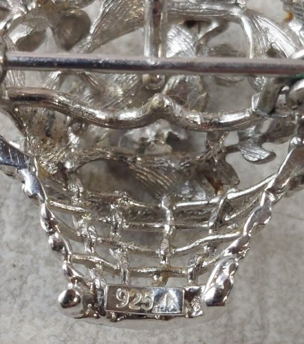 Ancienne broche, en argent massif, Teka Theodor Klotz Pforzheim, vintage