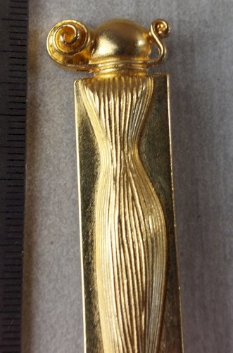 Ancienne broche en métal doré, Organza, Givenchy