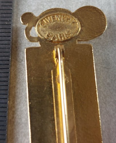 Ancienne broche en métal doré, Organza, Givenchy
