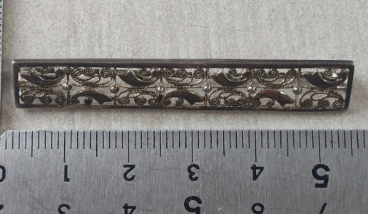 Vintage bar brooch, Alice Caviness style, 800 silver.
