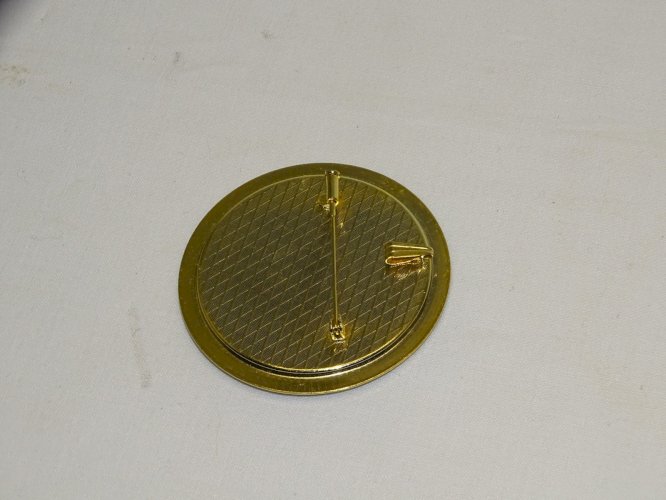 - ANCIENNE BROCHE PENDENTIF EMAILLE EMAIL FLEURS COLOREES METAL Doré BIJOU  D