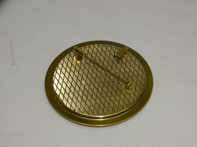 - ANCIENNE BROCHE PENDENTIF EMAILLE EMAIL FLEURS COLOREES METAL Doré BIJOU  D