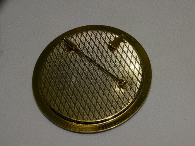 - ANCIENNE BROCHE PENDENTIF EMAILLE EMAIL FLEURS COLOREES METAL Doré BIJOU  D