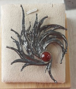 Ancienne broche / pendentif tourbillon, en argent massif, Israel