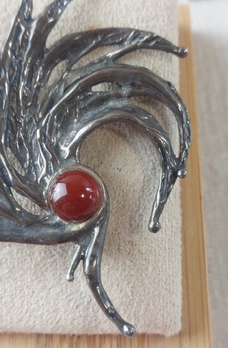 Ancienne broche / pendentif tourbillon, en argent massif, Israel