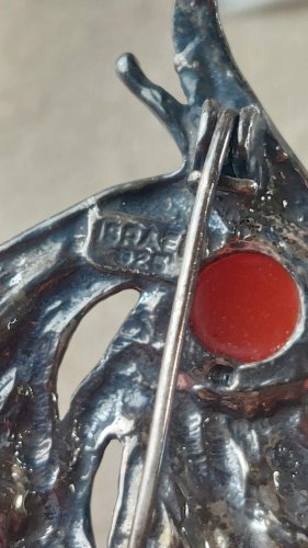 Ancienne broche / pendentif tourbillon, en argent massif, Israel