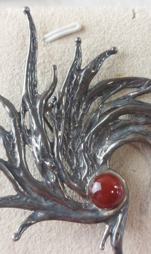 Ancienne broche / pendentif tourbillon, en argent massif, Israel