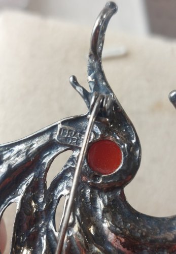 Ancienne broche / pendentif tourbillon, en argent massif, Israel