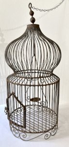 Antique decorative wrought iron birdcage