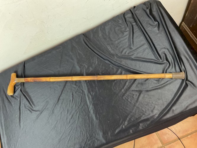 Ancienne CANNE DE MÉTIER A SYSTEME CANNE VRILLE