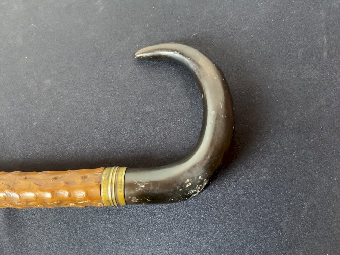 Ancienne CANNE DE MÉTIER A SYSTEME CANNE VRILLE